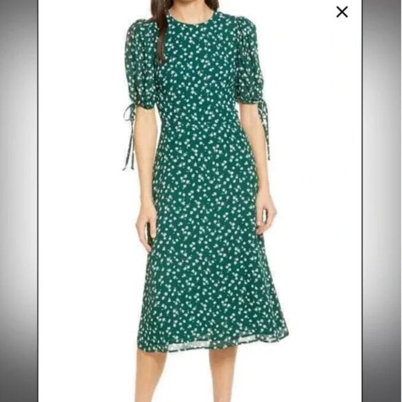 NWT Reformation Oakley Dress in Annette Floral Green Size 2 - Picture 6 of 12